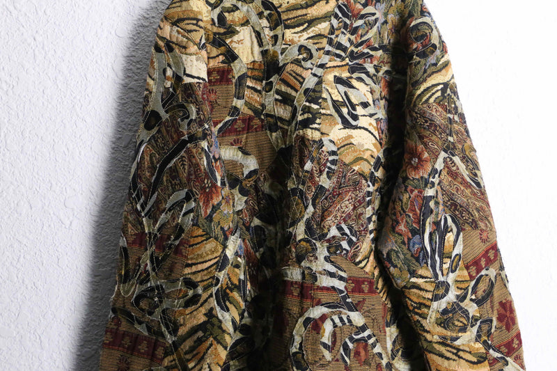 “CHICO'S” full pattern patchwork gobelin jacket