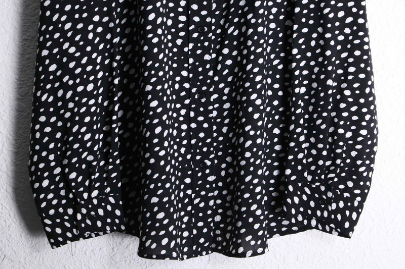 monotone random dot pattern L/S shirt