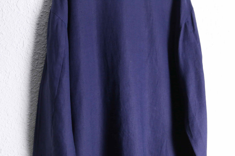 purple-ish blue 5B L/S  linen shirt jacket