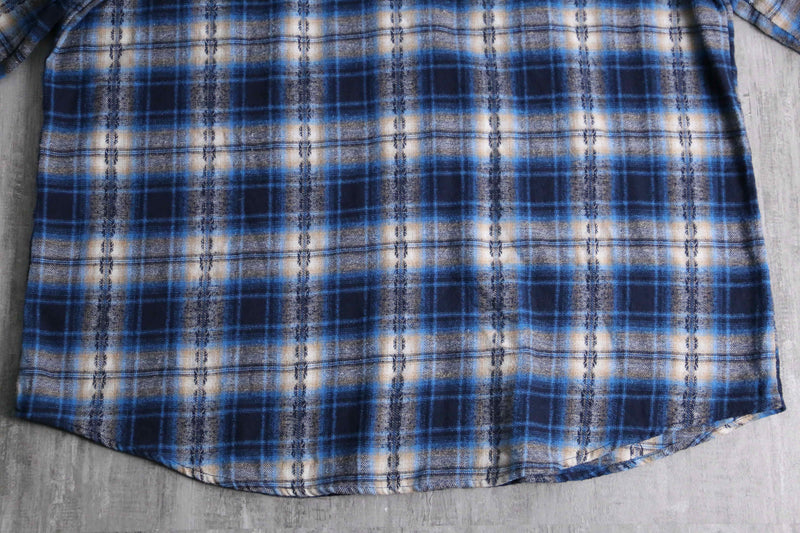 1990s native emb line ombre check nel shirt