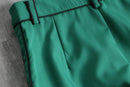 emerald green piping easy flare slacks