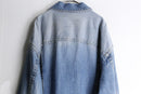 “SEAN JOHN” fade indigo loose denim jacket