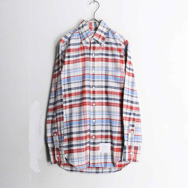 "THOM BROWNE" madras check dress shirt