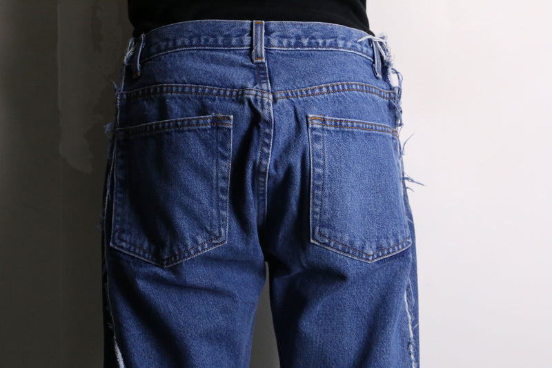 "Re:make" side docking flare denim