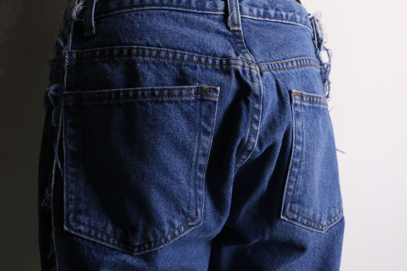 "Re:make" side docking flare denim