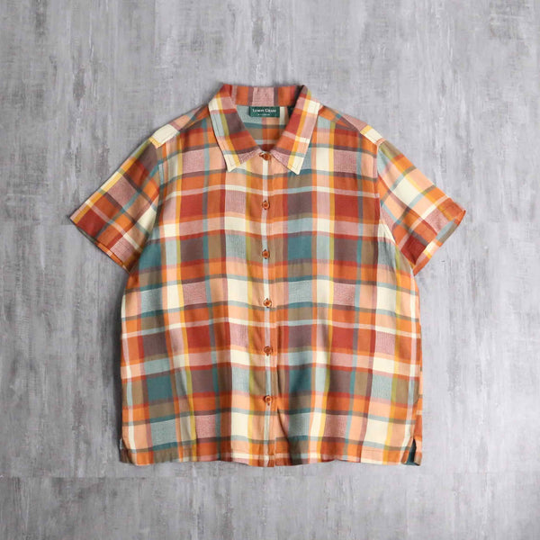 summer cotton plaid shirt