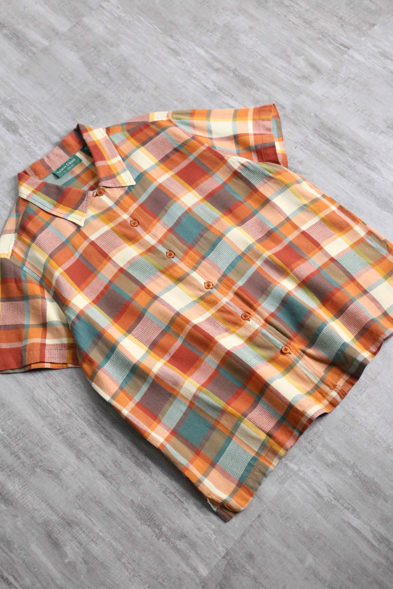 summer cotton plaid shirt