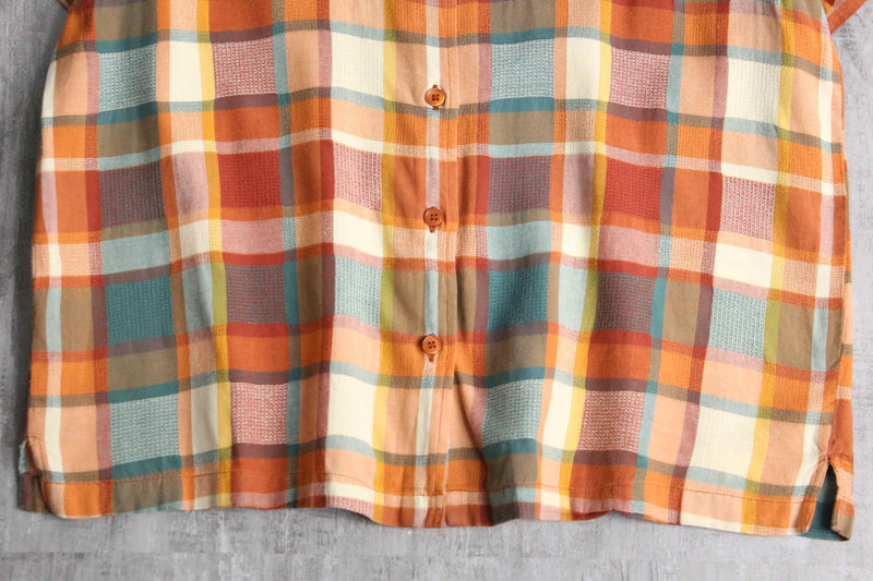 summer cotton plaid shirt