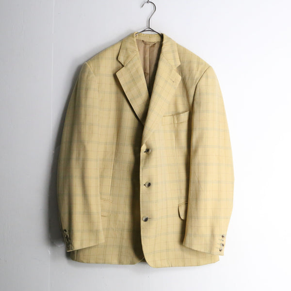 “Burberry’s” yellow beige check 3B single tailored jacket