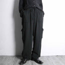 linen rayon straight cargo easy pants