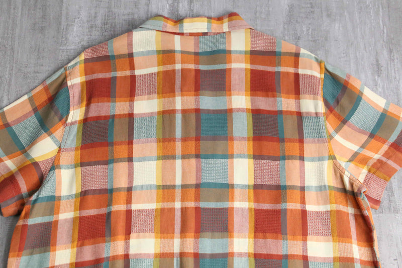 summer cotton plaid shirt