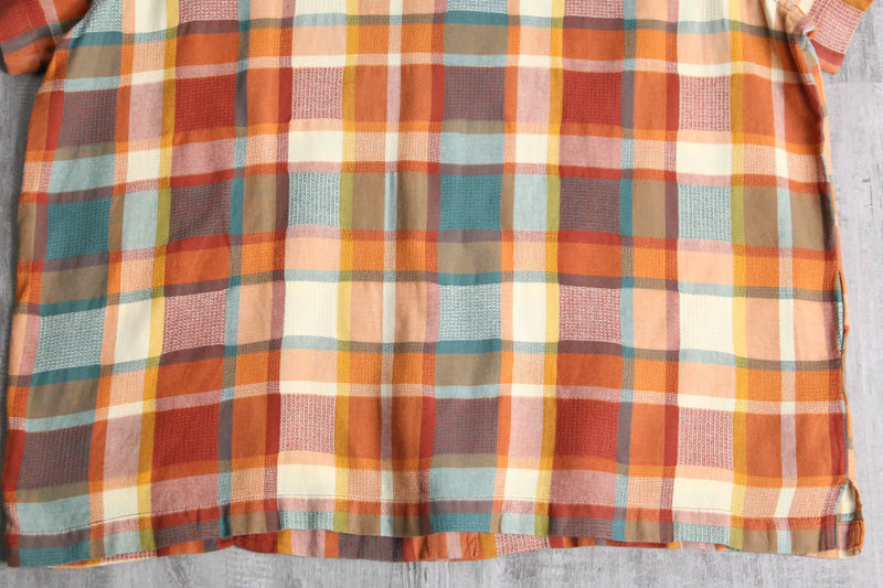 summer cotton plaid shirt
