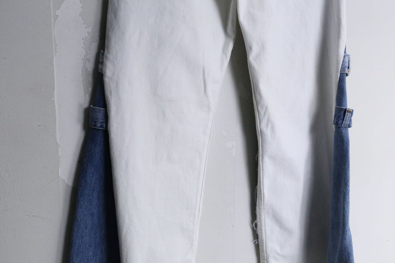 "Re:make" indigo patch white color buggy flare denim