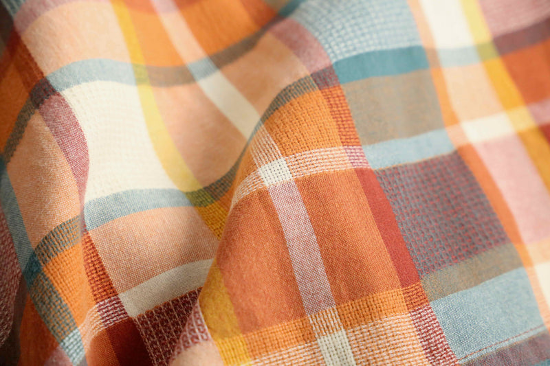summer cotton plaid shirt