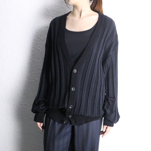 black stripe knitting pattern long cardigan