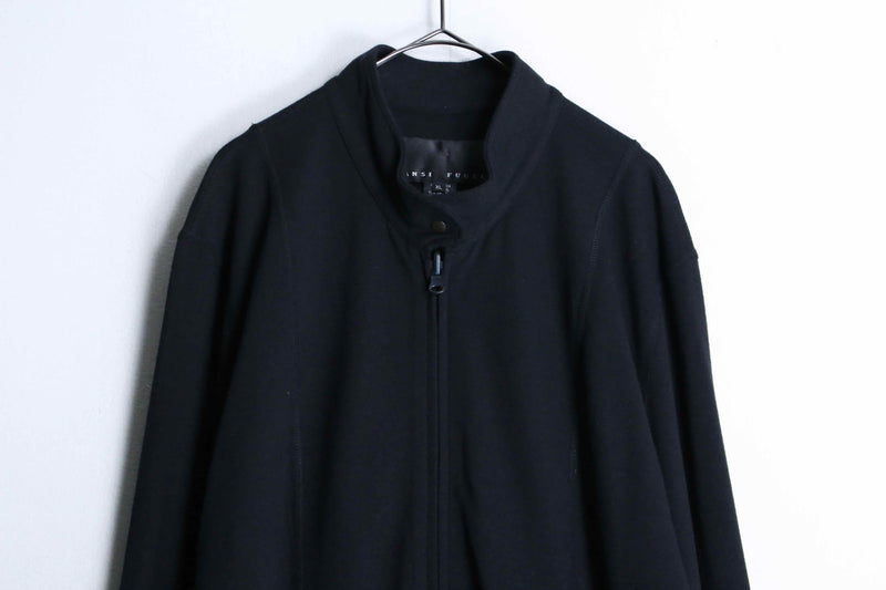 black color high neck zip up jacket