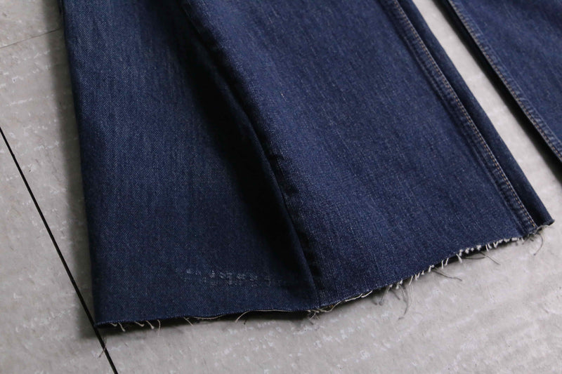 "Re:make" front broidery flare indigo denim