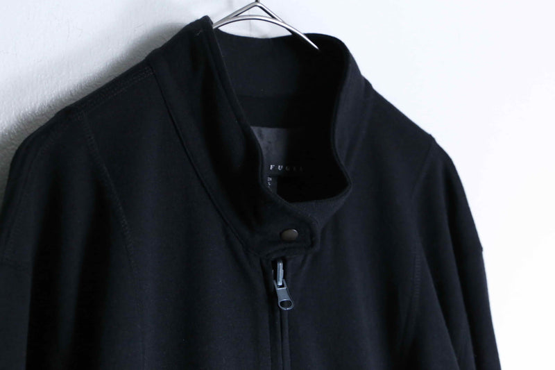 black color high neck zip up jacket