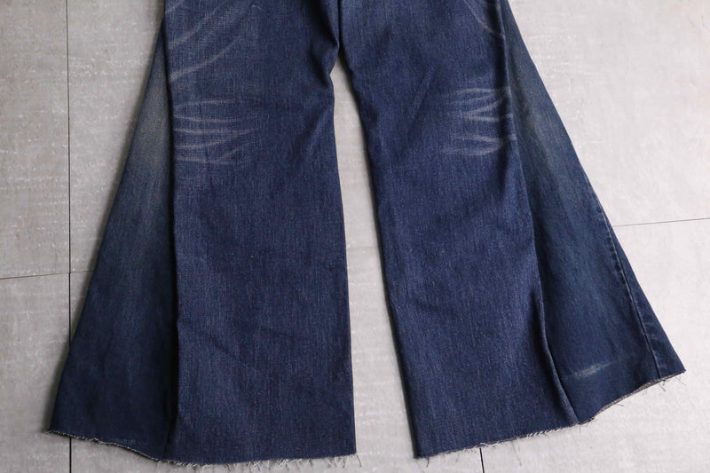 "Re:make" front broidery flare indigo denim