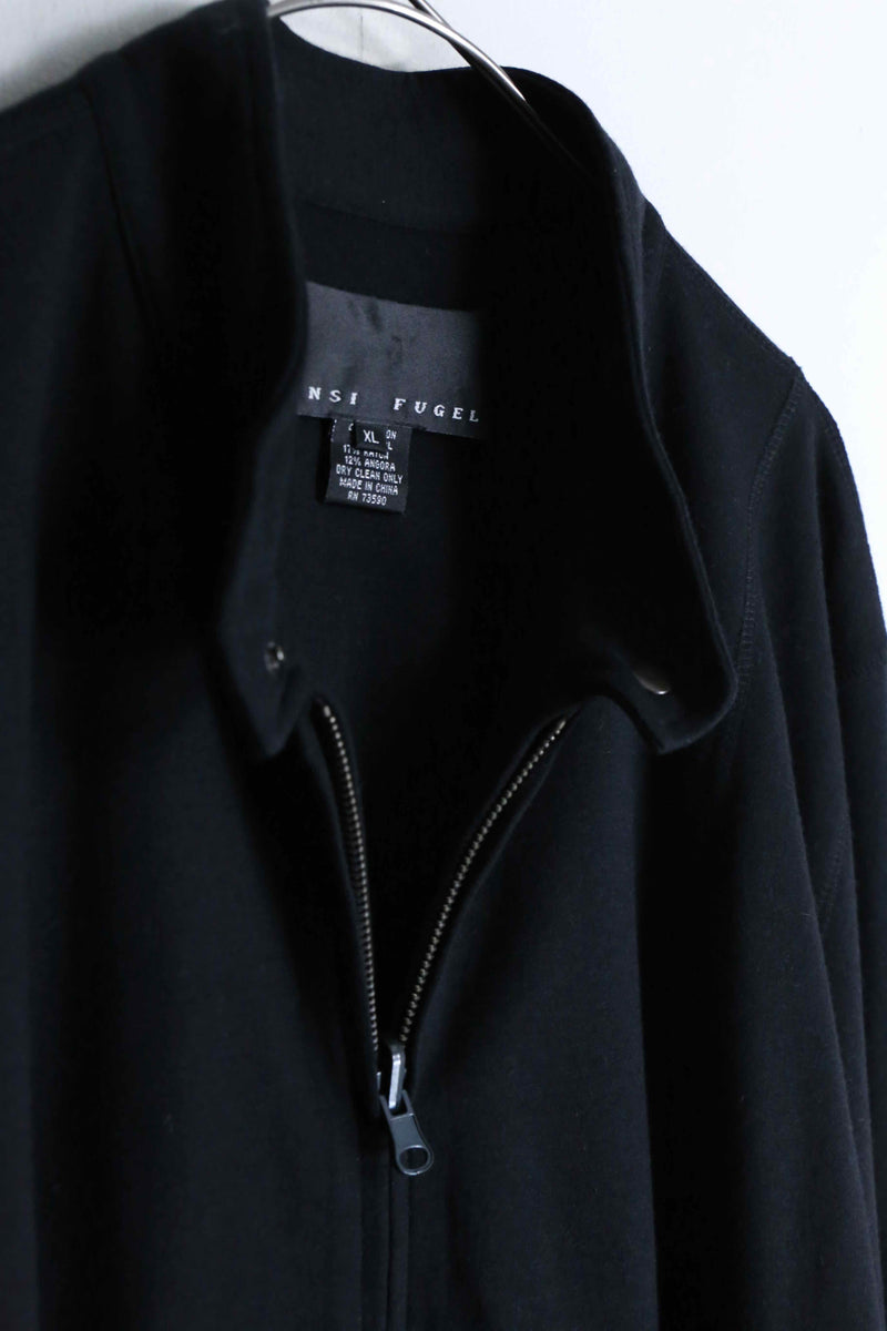 black color high neck zip up jacket