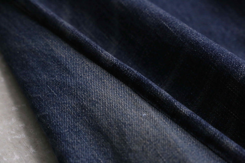 "Re:make" front broidery flare indigo denim