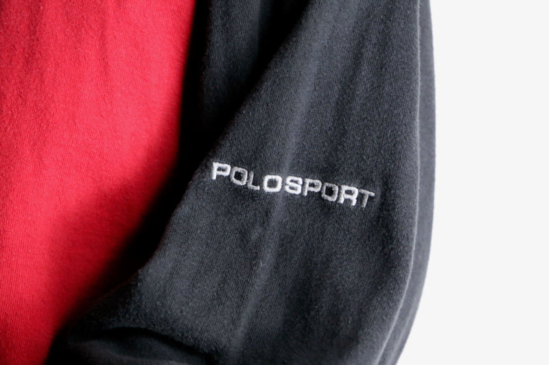 "POLO SPORT" black×red color raglan sweat