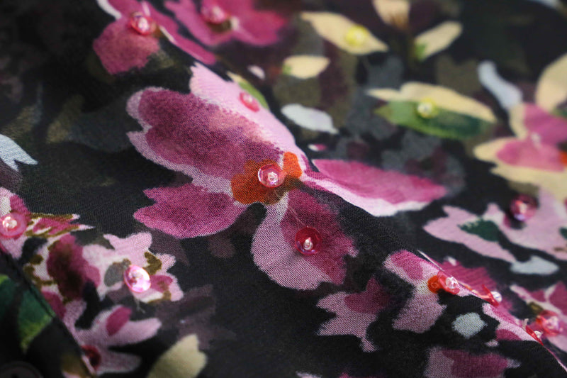 sheer floral long shirt