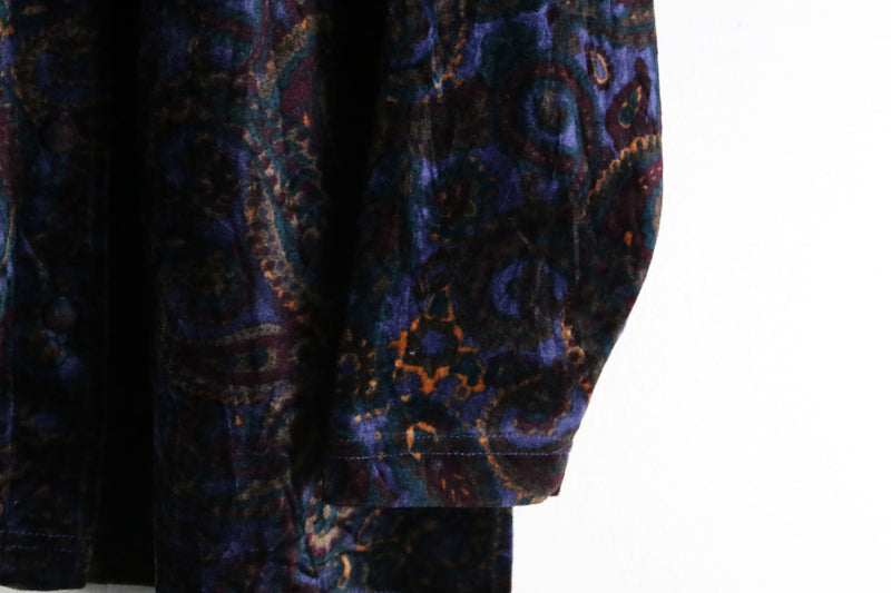 paisley pattern L/S velour shirt