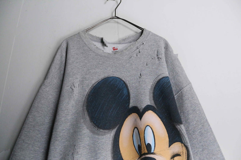 “Remake”mickey gray color sweat trainer