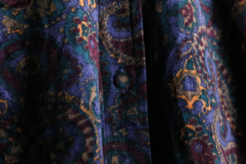 paisley pattern L/S velour shirt