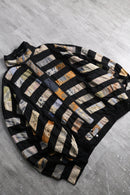 90's patchwork design rayon blouson