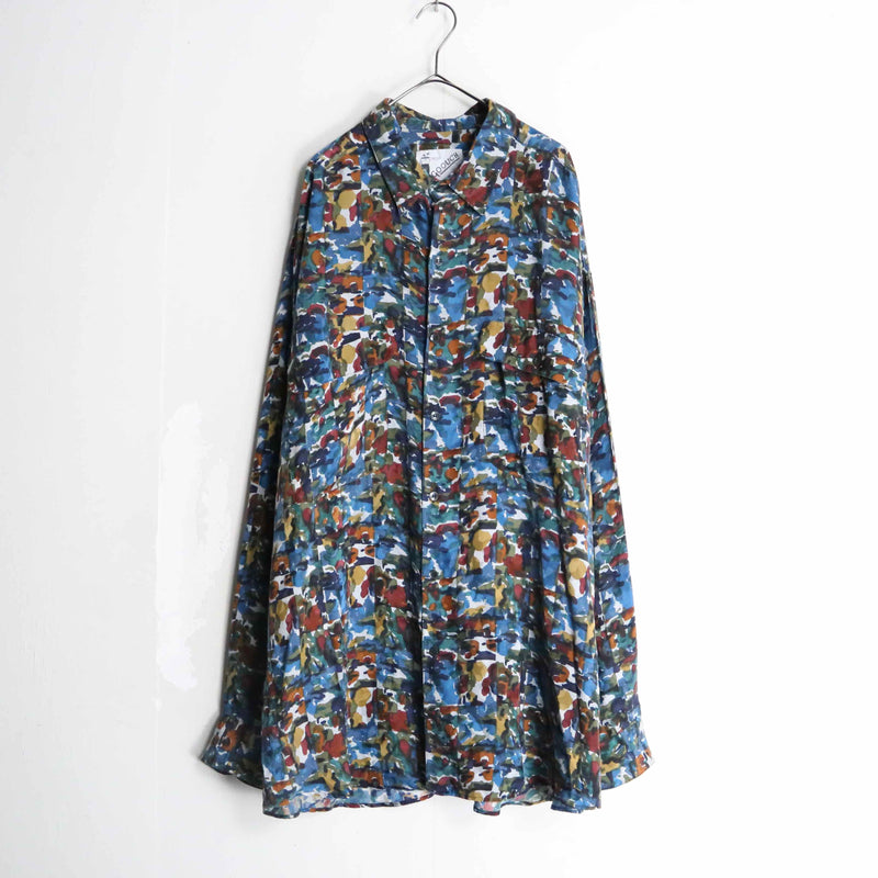 "GOOUCH" art total pattern silk shirt