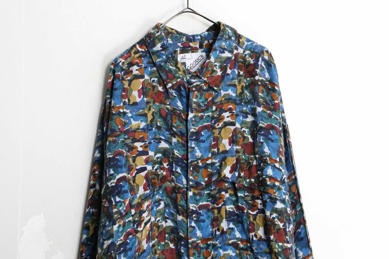 "GOOUCH" art total pattern silk shirt