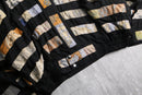 90's patchwork design rayon blouson
