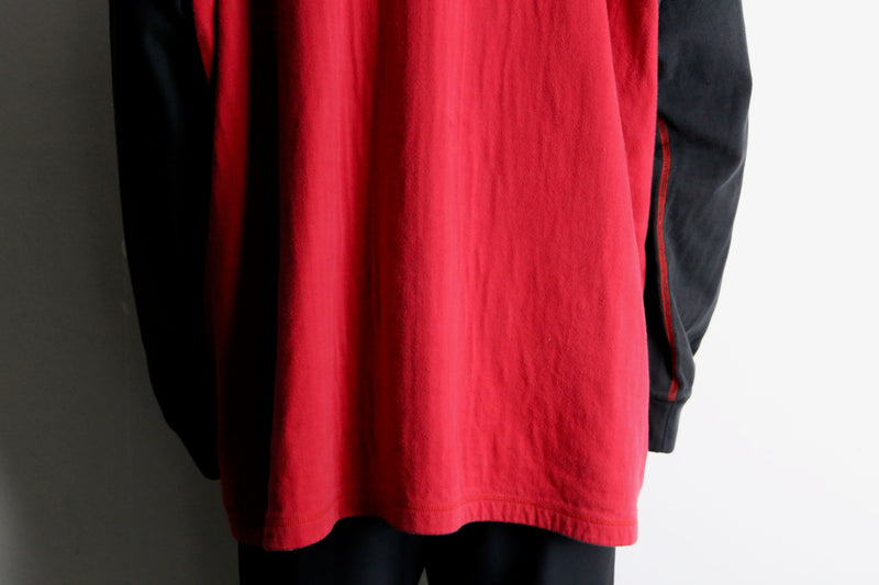 "POLO SPORT" black×red color raglan sweat