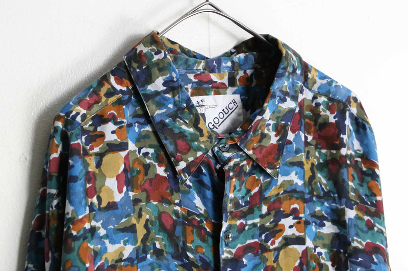 "GOOUCH" art total pattern silk shirt