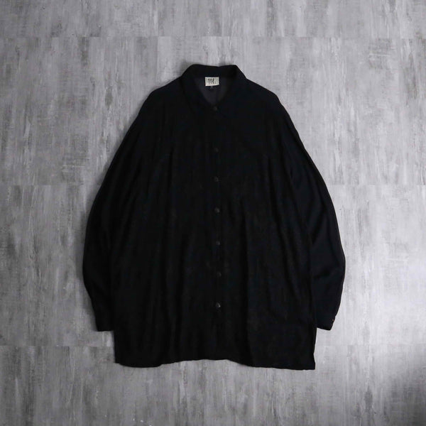 1980-90s code emb loose sheer shirt