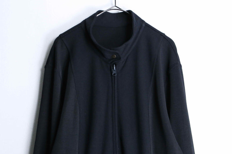 black color high neck zip up jacket