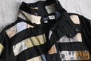 90's patchwork design rayon blouson