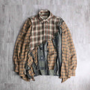 "Re:make" asymmetry docking check shirt pullover