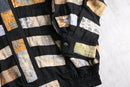 90's patchwork design rayon blouson