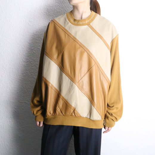 “MAXINI” leather switch design knit
