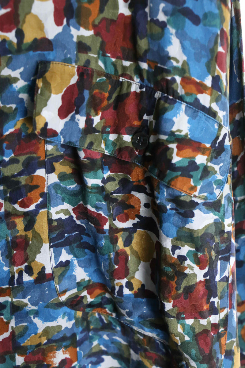 "GOOUCH" art total pattern silk shirt