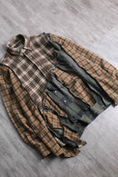 "Re:make" asymmetry docking check shirt pullover