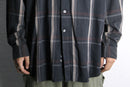 “PERRY ELLIS” black check loose L/S shirt
