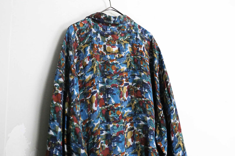 "GOOUCH" art total pattern silk shirt