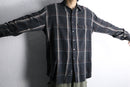 “PERRY ELLIS” black check loose L/S shirt