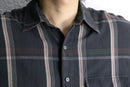“PERRY ELLIS” black check loose L/S shirt
