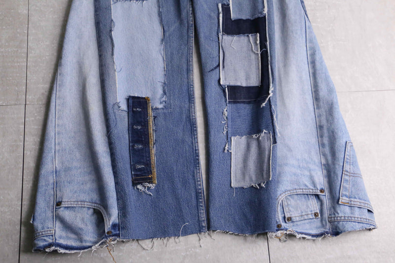 "Re:make" patchwork design buggy flare denim