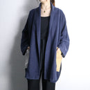 reversible panel work kimono Jacket